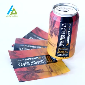 Shrink Wrap Sleeve Minfly Digital Printing Custom Plastic PVC Pet Roll Beverage Thermal Heat Tube Beer Can Shrink Sleeve Film Wrap Label