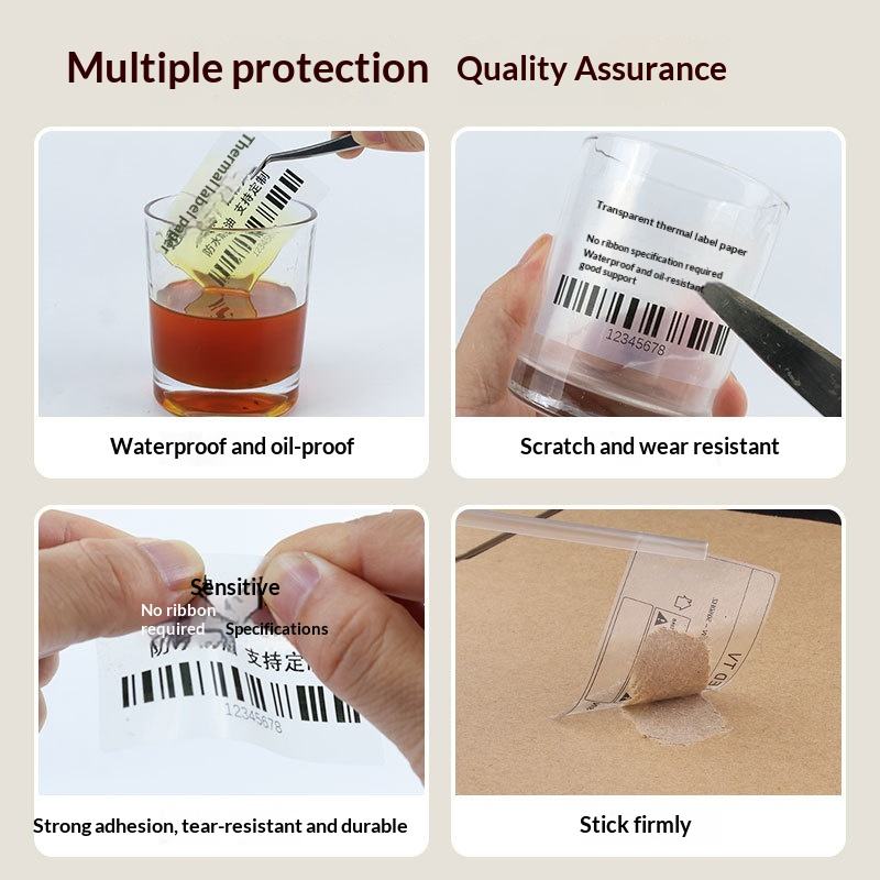Four-Proof Transparent Thermal Label Paper Self-Adhesive Waterproof ...