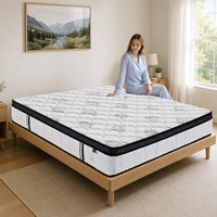 Matelas hybride épais 32 cm à ressorts ensachés et mousse, emballé sous vide en boîte, pour hôtels canadiens, chambres à louer, appartements, vente en gros, OEM