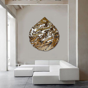 Sculpture murale en acier inoxydable, miroir artistique argenté <span class=keywords><strong>Anish</strong></span> Kapoor, polissage moderne du métal - Product Image 6
