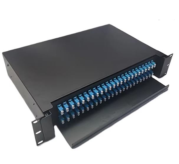 19" Rack Mount ODF-24/48/72/96 Core FTTH Fiber Management with SC/LC/FC/ST Connectors for Data Centers