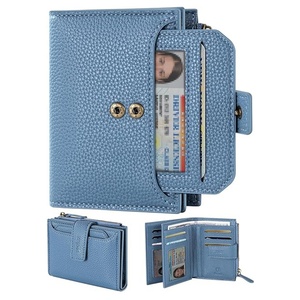 Vintage Multifunctional PU <b>Wallet</b> <b>RFID</b> Anti-theft Folding Card Holder with Zipper Clasp Lock Cash Daily Use for Women - Product Image 2
