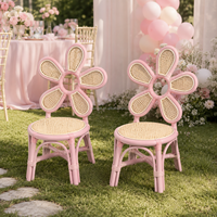 Chaises en rotin fleuries de luxe personnalisées pour enfants, avec dossier floral, pour fêtes d'anniversaire intérieures et extérieures, événements de jardin, location