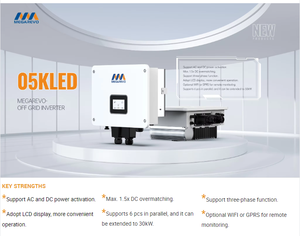 मेगेरावो <span class=keywords><strong>5kw</strong></span> हाइब्रिड सोलर इन्वर्टर ऑफ-ग्रिड घरों के लिए सबसे अच्छा मूल्य 1mppt <span class=keywords><strong>Lcd</strong></span> ip65 संरक्षण एकल एसी आउटपुट 60hz आवृत्ति mppt - Product Image 6
