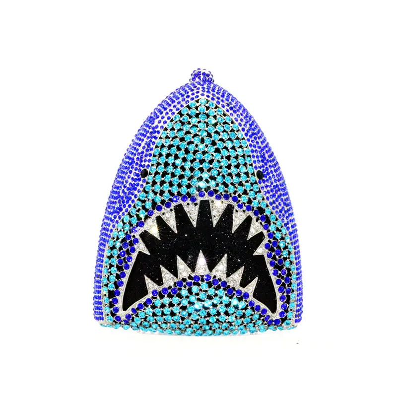 Patroon Vorm 3D Shark Crystal Wallet Avondtassen Koppelingen Party Wedding Diamond Minaudiere Handtassen Sieraden Portemonnees