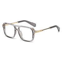 Monture de lunettes de vue élégante, monture carrée en métal unisexe compatible avec les verres en polycarbonate