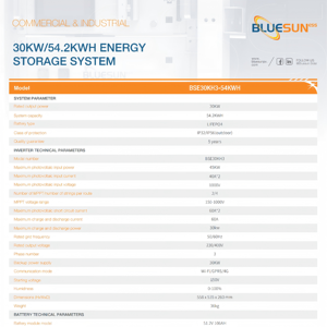 Sistema de Energía Solar de 30KW de Fácil Instalación, Sistema Solar Doméstico con Batería de 54KWh, Sistema de Energía Solar Híbrido de 30KW - Product Image 1