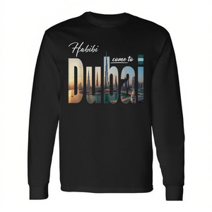 T-shirt à manches longues avec motif de voyage en famille et d'aventure, Dubai Habibi Come To Travel - Product Image 2