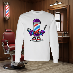 Camiseta de manga larga Barber Pole Master para entusiastas de las barberías - Product Image 3