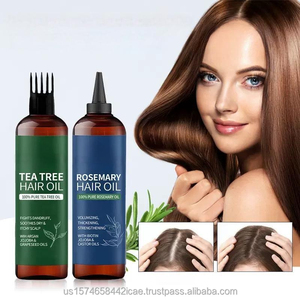 Sérum Capillaire Nourrissant et Hydratant à l'Huile d'Arbre à Thé et de Romarin 100% Naturel, Biologique, Végétalien, pour la Croissance des Cheveux, Anti-Âge, pour Cheveux Bouclés et Abîmés, à la Vapeur - Product Image 1