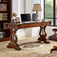 Bureau et table d'ordinateur de style américain personnalisables, design inspiré du piano, bureau de travail à domicile en bois massif, mobilier d'étude.