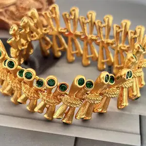 Новый стиль, высококачественные латунные браслеты с покрытием из 18-каратного радужного циркона, изысканные роскошные браслеты овальной формы с кристаллами, очаровательные браслеты