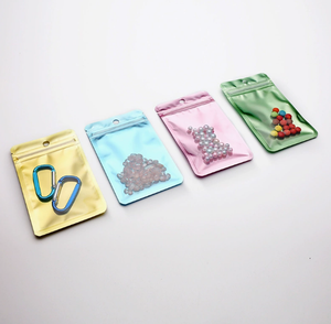 Resealable <b>Bags</b> Colored Jewelry or Food Resealable <b>Bags</b> Makeup Self-sealing <b>Bags</b> with <b>Transparent</b> Front and with Hanging Hole - Product Image 4