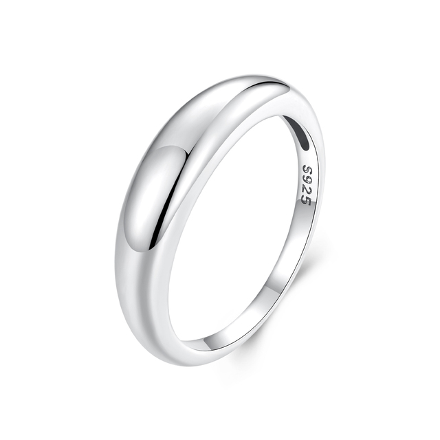 925 Sterling Silver Halo Statement Ring Simple Geometry Overlapping Band Plated White Gold for Women Fashion Fine Jewelry BSR558