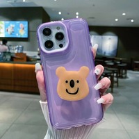 Étui de protection transparent pour objectif d'appareil photo avec support Anime pour iPhone 11 12 13 14 15 16 17 18 Pro Max