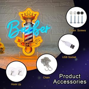 Lumière d'ambiance LED néon pour salon de coiffure, luminaire suspendu intérieur, lumière décorative pour entrée de salon, lumière indicatrice, impression sérigraphique UV, 5V 12V - Product Image 2