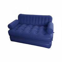 Sofá Cama Inflable 5 en 1, Moderno, Reclinable, Multifuncional, de PVC Azul, Doble Revestimiento, Plegable, para 2 Personas, para Dormitorio o Exterior