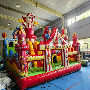 Château gonflable sur le thème du <span class=keywords><strong>cirque</strong></span> avec toboggan, château gonflable commercial en PVC pour les fêtes d'enfants, amusement en plein air - Product Image 4