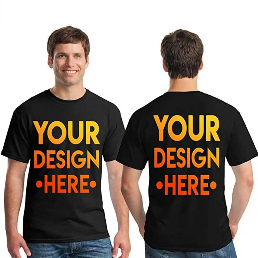 Your OWN Design Black Two Side Business Logo Picture Custom Tee Tshirt Men and Women DIY Cotton T shirt Casual T-shirt