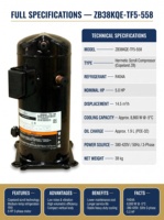 Nouveau Compresseur Scroll de Réfrigération Original ZB38KQE-TF5-558 5HP R22 pour Stockage Frigorifique et Climatisation Basse Température