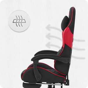 <span class=keywords><strong>Fauteuil</strong></span> de bureau <span class=keywords><strong>gamer</strong></span> professionnel de qualité supérieure, élégant, avec coutures soignées, rouge et noir, rembourré, pour adultes, capacité 150 kg - Product Image 3