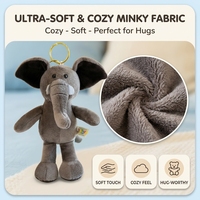 Porte-clés en peluche éléphant mignon, prêt à être expédié, pendentif animal de la jungle en peluche, breloque de sac, accessoire Kawaii CE EN71 CPC