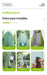 Topind เต็นท์อาบน้ำกลางแจ้งแบบพกพาสำหรับตั้งแคมป์กันน้ำมีกรอบไฟเบอร์กลาสตัวเลือกชั้นเดียวหรือสองชั้น - Product Image 4