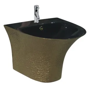 Modern Design Gold Sink Bathroom Lavabo Small Wash Hand Ceramic Wall Hung Wash Bathroom Basin