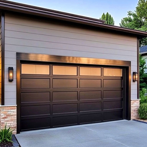 DEEZON luxe Villa <span class=keywords><strong>porte</strong></span> <span class=keywords><strong>de</strong></span> <span class=keywords><strong>Garage</strong></span> <span class=keywords><strong>en</strong></span> alliage d'aluminium entièrement <span class=keywords><strong>en</strong></span> verre trempé avec <span class=keywords><strong>isolation</strong></span> stratifiée noir givré résistant aux ouragans - Product Image 4