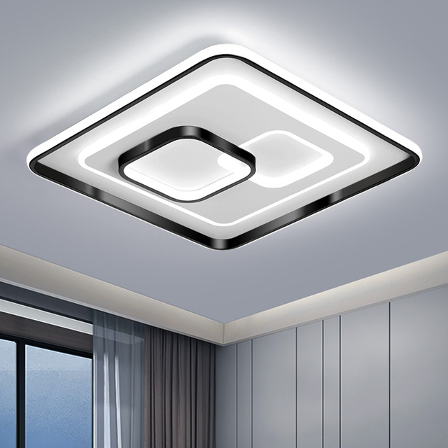 Modern Ultra-thin Square Bedroom Living Room Ceiling Lamp New Bright Atmosphere Study Ceiling Light LED Iron Acrylic 90 Infinity
