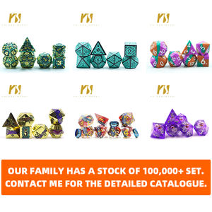 Ensemble de dés en métal doré avec forme de libellule, 7 pièces, kit de <span class=keywords><strong>jeu</strong></span> de table Dungeon Master DND RPG - Product Image 5