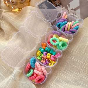 Großhandel 4 Box Set Kleine Süße Blume Haars pange Neues Design Elastische Haar gummis für Mädchen Weiches Nylon Material Cartoon Gummiband - Product Image 5