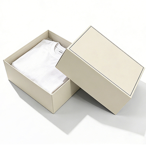 Boîtes d'emballage cadeaux en papier rigide avec couvercle et base personnalisés avec logo pour vêtements - Product Image 1
