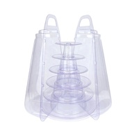 Vente flash : Tour à macarons à 6 étages, support à cupcakes en plastique transparent avec étui de transport pour la présentation de desserts de mariage