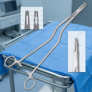 Porte-aiguille manuel en acier inoxydable à mâchoires dentelées pour la chirurgie générale, certifié CE ISO13485 - Product Image 3