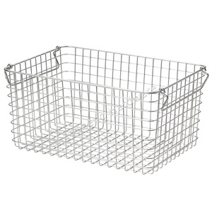 Stainless Steel Wire Storage Basket Rectangle With Handle For Bathroom Kitchen Towel <b>Vegetable</b> Storage 26x18x18cm - Product Image 4