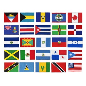 Écussons brodés thermocollants drapeaux des pays d'Amérique du Nord en stock, prêts à être expédiés pour vestes, sacs à dos, uniformes - Vente en gros - Product Image 1