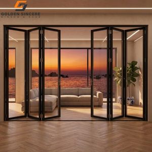 Puerta Plegable de Aluminio con Doble Acristalamiento GS, Puerta de Vidrio Tipo Acordeón para Patio - Product Image 5