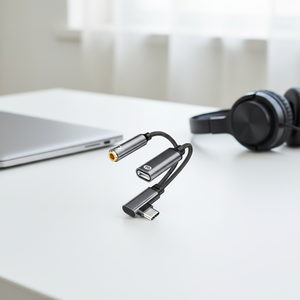 Adaptateur audio USB-C 2-en-1 en gros avec répartiteur de prise casque et charge rapide PD 60W pour Google Pixel 8 et iPad Pro - Product Image 1