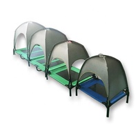 Lit de camping pour animaux de compagnie surélevé en tissu Oxford portable avec auvent, lit pour chien d'extérieur pour le camping ou la plage, disponible en différentes couleurs et tailles