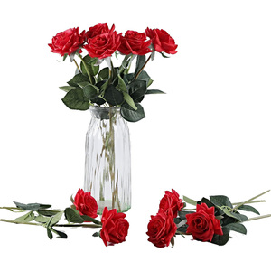 Fleurs artificielles de roses de haute qualité 2026, roses au toucher réel pour la décoration de mariages et de fêtes, roses réalistes - Product Image 2