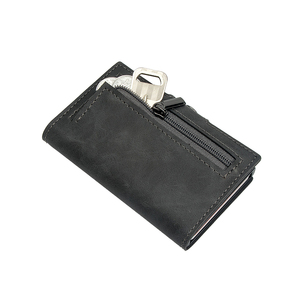 CASEKEY New Portable Smart Mini Portable <b>Wallet</b> Case Large Capacity PU Leather Credit Cards <b>Holder</b> RFID Blocking <b>Wallet</b> - Product Image 5