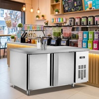 Lemari Pendingin Salad Meja Kompak untuk Buah dan Sayuran, Pendinginan Efisien, Penyimpanan Stainless Steel, Kabinet Dapur