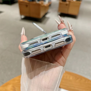 Coque de téléphone magnétique transparente dégradée avec support d'objectif pour iPhone 17 18 Pro Max 18Pro 17Pro, protection antichoc, coque arrière - Product Image 6