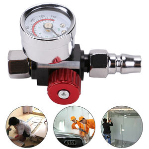 Régulateur d'air avec bouton rouge, connecteur rapide, manomètre pour pistolet de peinture - Product Image 2