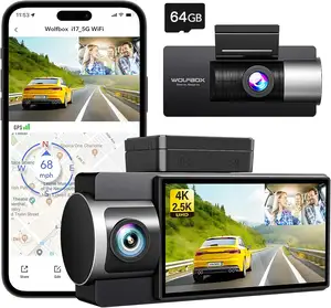 WOLFBOX I17 4k ночного видения Передняя и внутренняя двойная камера видеорегистратор Автомобильный видеорегистратор с 5G
