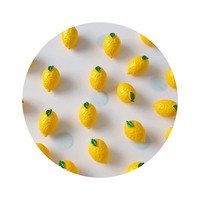 Mini Limones de Resina con Reverso Plano, Adornos de Frutas 3D para Hacer Joyas, Manualidades, Decoración de Slime