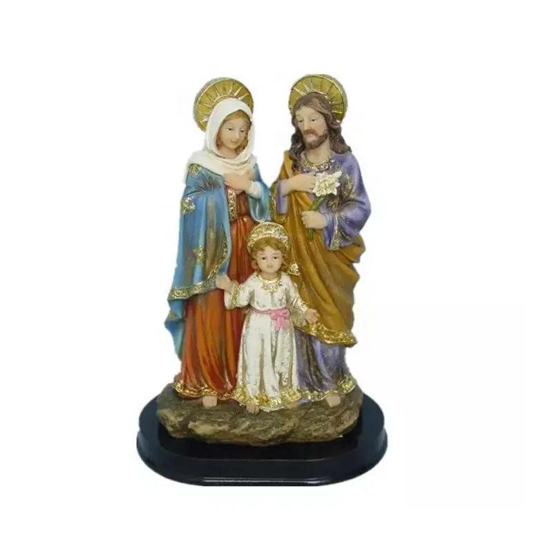 China Made 8 Inch Religious Crafts Resin Craft Statue High Quality Holy Family Religious Crafts Polyresin Statue