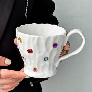Tasse légère en verre diamant de luxe senior <span class=keywords><strong>sense</strong></span> Ins tasse en céramique faite à la main - Product Image 5