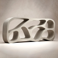 Table console en marbre perforé bio Dream Home, sculpture creuse cellulaire courbe, mobilier d'entrée design